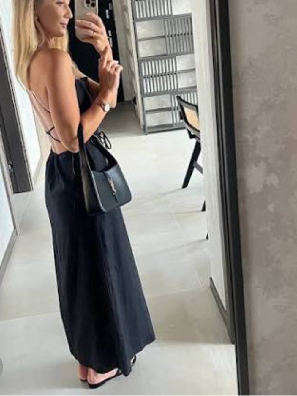 Zara Black Backless Maxi Dress
